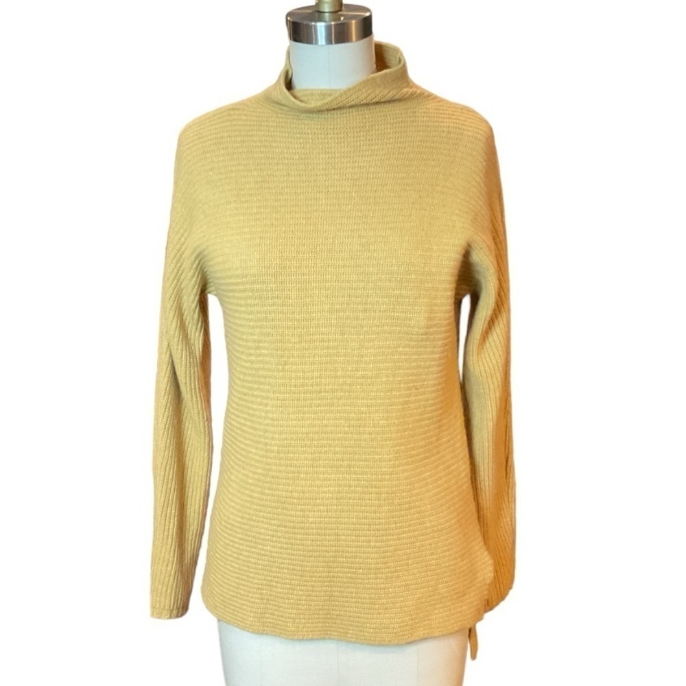 Bartolini Mustard Color Wool Cashmere Italian Sweater Cowl Neck Medium EUC